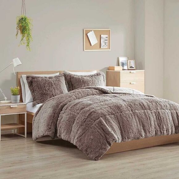 💯🔥Intelligent Design Malea Shaggy Comforter Set, Long Faux Fur Cozy Down Alter - Picture 8 of 14